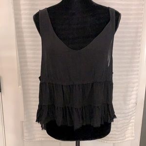 NWT Free People Black Tiered Top